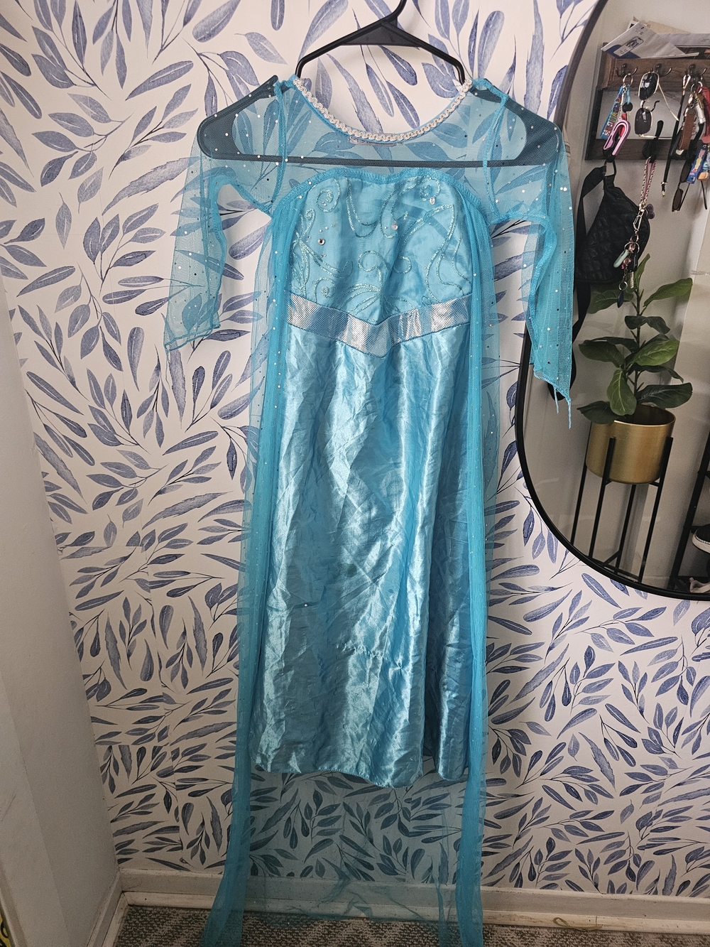 Elsa Disney Blue Sparkle Princess Costume Dress